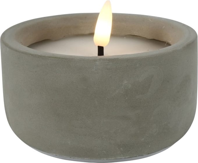 Countryfield Kaars in pot LED ro Lyonie S grijs-L10B10H6CM