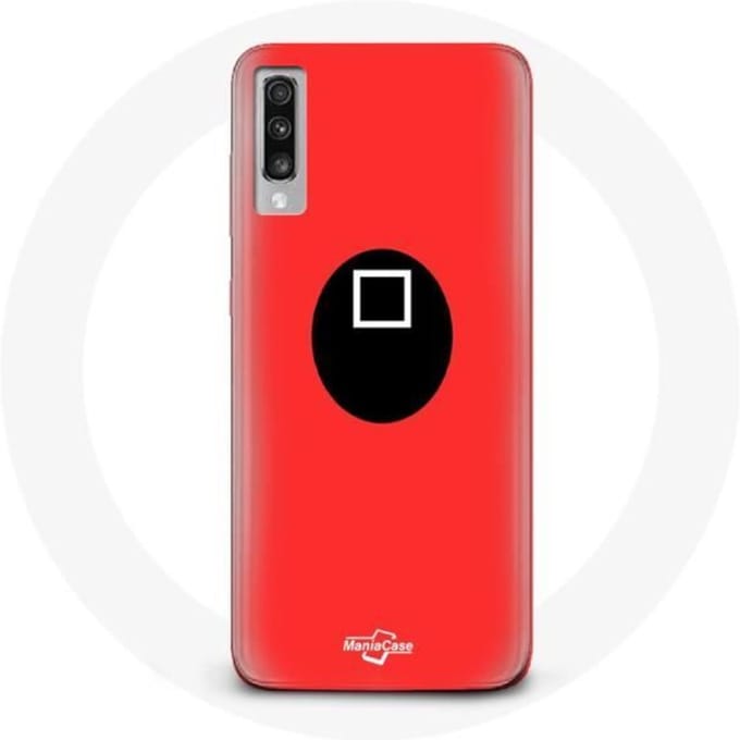 Coque - Samsung - Galaxy A70 - Souple - Rouge - Masque carré rouge