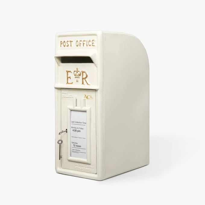 Witte Brievenbus - Postbus Sluitbaar - Post Ontvangen - Gietijzeren Constructie - 31 x 24 x 55 cm - Wit