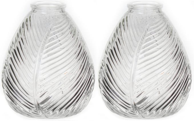 Bellatio Design Bloemenvaas - 2x - helder transparant glas - D14 x H16 cm - vaas