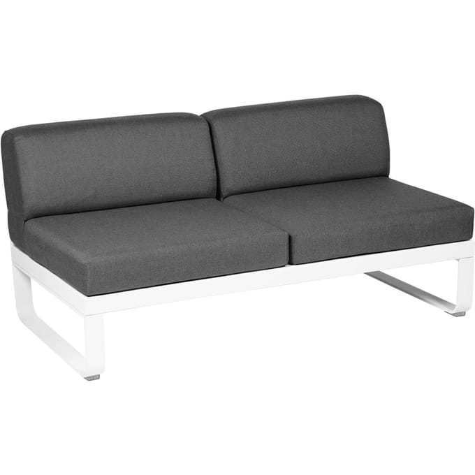 Fermob BELLEVIE 2-zits middenmodule - 01 katoenwit - A3 grafietgrijs