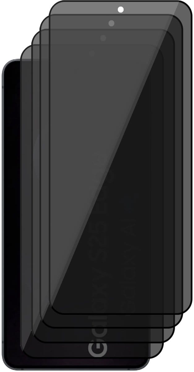 Privacy Screenprotector geschikt voor Samsung Galaxy S25 Edge - 4x Volledig Dekkend Glas Screen Protector