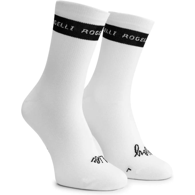 Rogelli Stripe Dames en Heren Fietssokken - Wit/Zwart