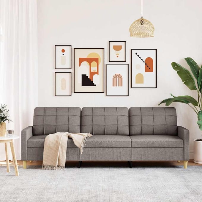 vidaXL - Driezitsbank - 210 - cm - stof - taupe
