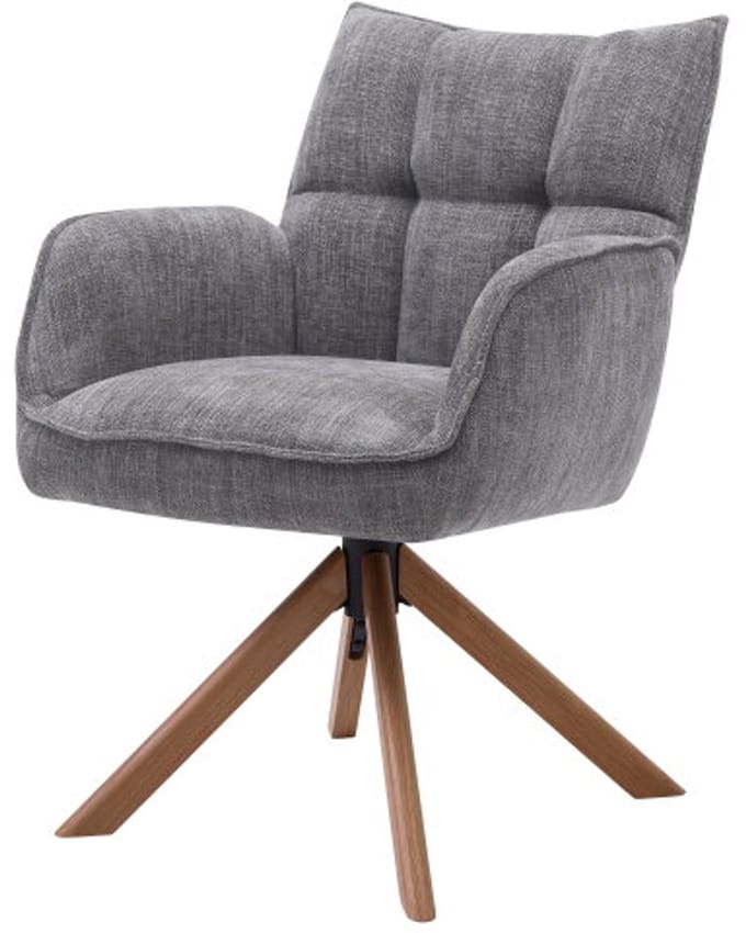 Eetkamerstoel Marilla Eiken onderstel - Graphite (set van 2)
