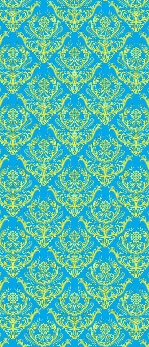 Fotobehang Klassiek | Blauw, Groen | 91x211cm
