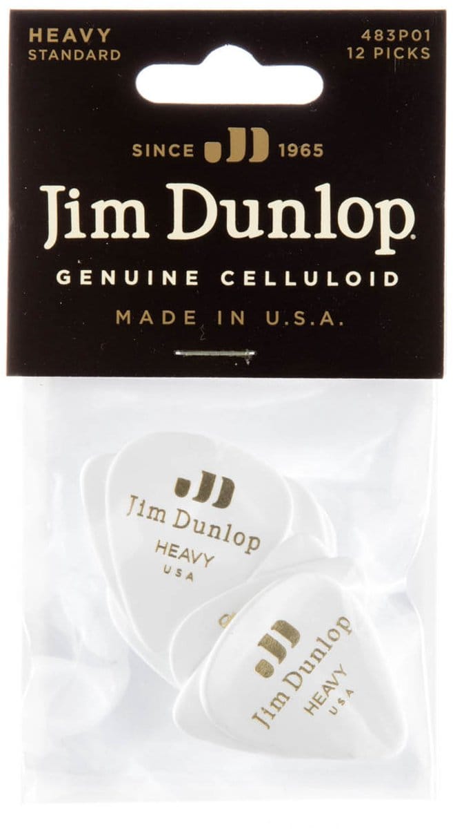 Jim Dunlop Genuine Celluloid - Plectrums - Classic - Heavy - Player's Pack 12 Stuks