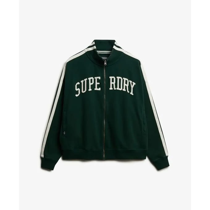 Dames hoodie met rits en applicatiepatroon Superdry Athletic Essentials