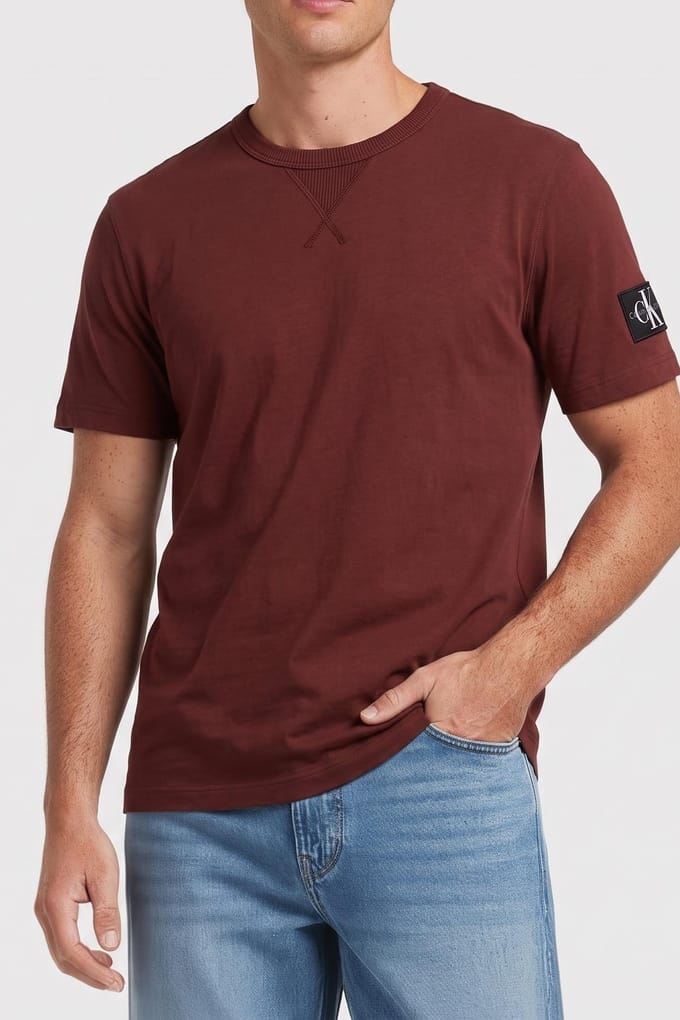 Calvin Klein Badge Regular Tee Mocha Moment Taglia: S | Magliette basic Outlet | Uomo