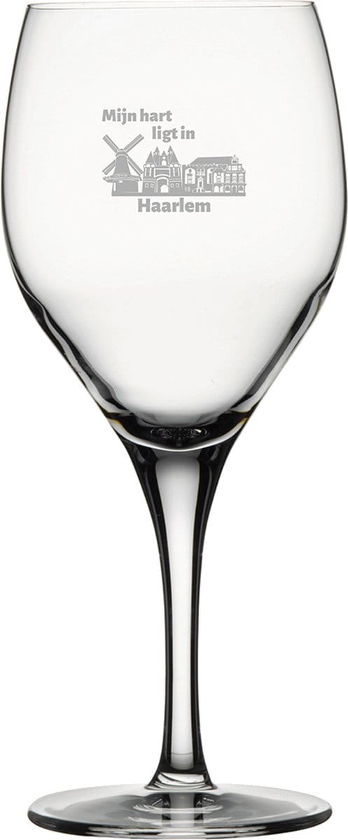 Gegraveerde Rode wijnglas 42,5cl Haarlem