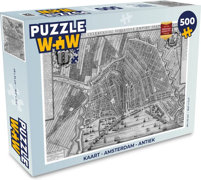 Puzzel Kaart - Amsterdam - Antiek - Legpuzzel - Puzzel 500 stukjes