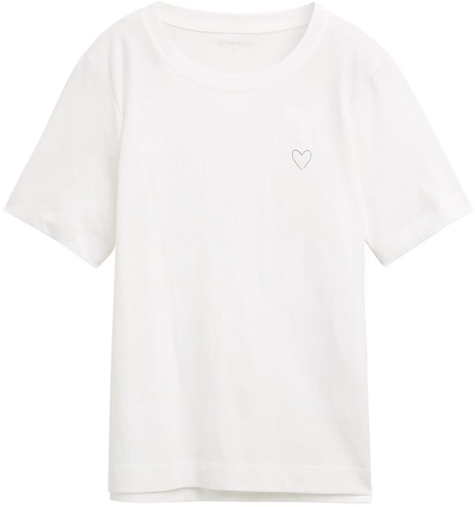 Tom Tailor - T-shirt van katoen - Maat S - Whisper White