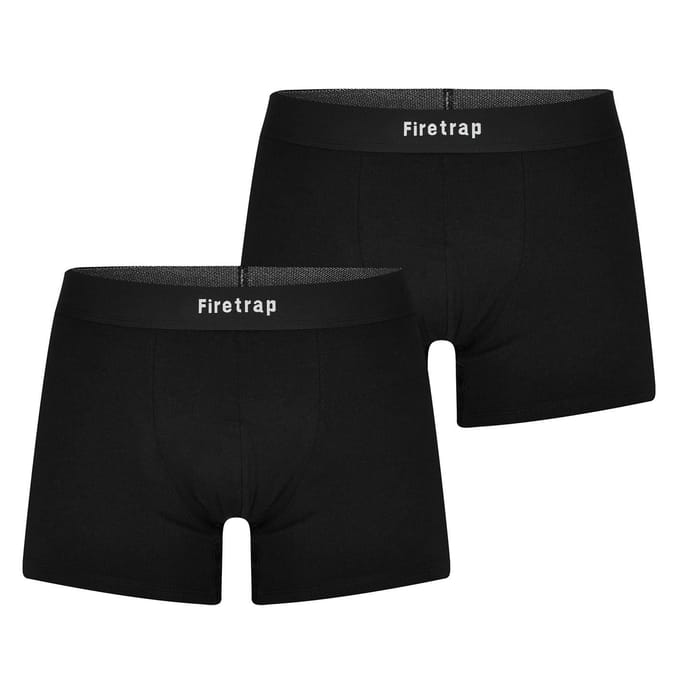 Firetrap Boxershorts met herenlogo (Set van 2) (Zwart)