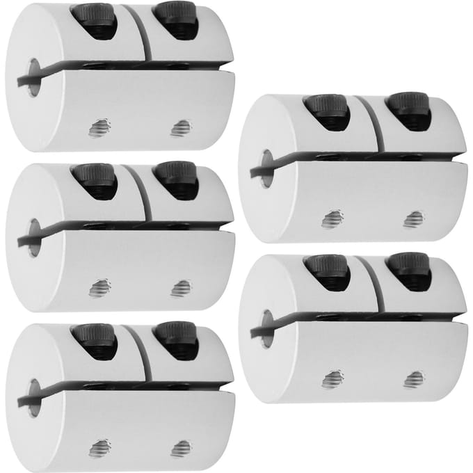 5 stuks Schachtkoppeling Koppeling Aluminiumlegering Connector voor 3D-printer Servo Stappenmotor gray