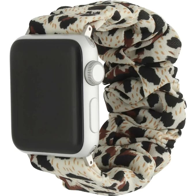2+1 | Apple Watch Bandje Savara - Scrunchie - Nylon - Panter Sterrenlicht