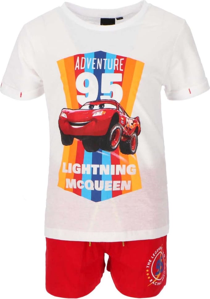 Disney Cars Set - Wit/Rood - Maat 98 - Tot 3 Jaar