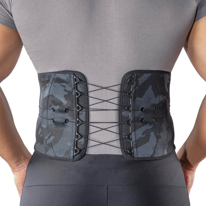 Mövibrace - Rugband onderrug - Zwart / Camouflage - Unisex - Maat S/M