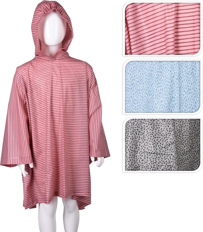Regenponcho met print - Kinderen - 5 tot 8 jaar - 3 stuks