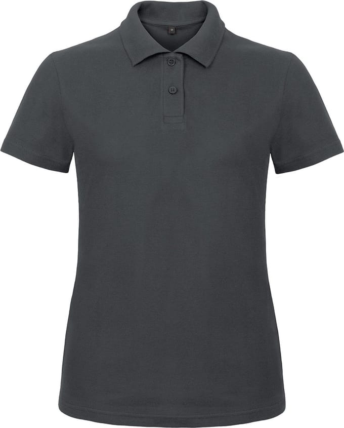Dames Polo ID.001 Antraciet Grijs merk B&C maat S