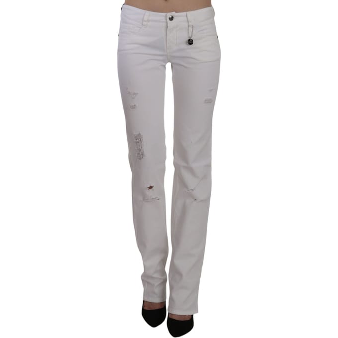 Costume National Witte Katoenen Slim Fit Rechte Jeansbroek