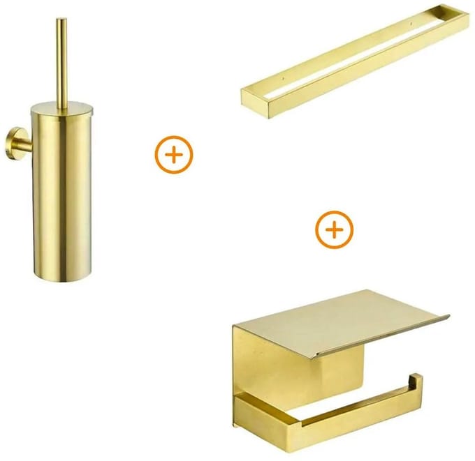 Toilet accessoires set Mat goud exclusief