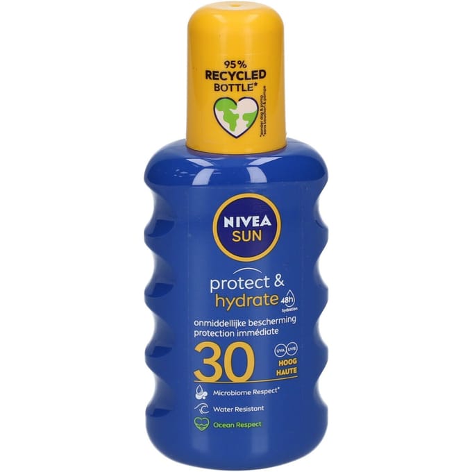 NIVEA SUN Protect & Hydrate Zonnebrand Spray - SPF 30 - Zonnespray - Beschermt en hydrateert - Met Vitamine E - 200 ml