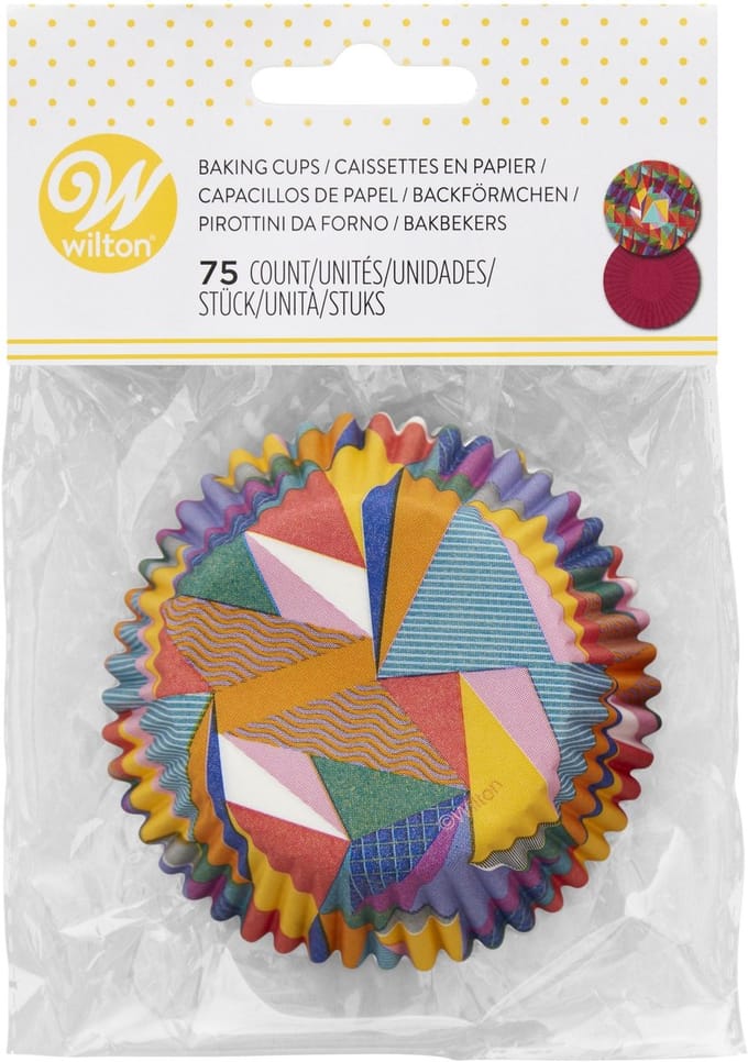 Wilton Baking Cups - Kleuren Driehoek - 75 Stuks - Cupcake en Muffin Vormpjes