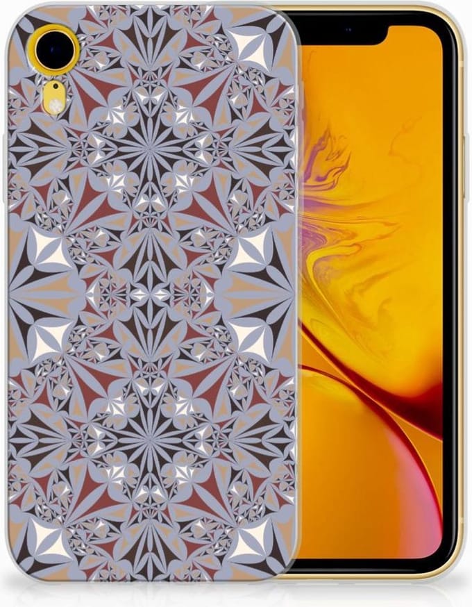 Apple iPhone Xr TPU Siliconen Hoesje Flower Tiles