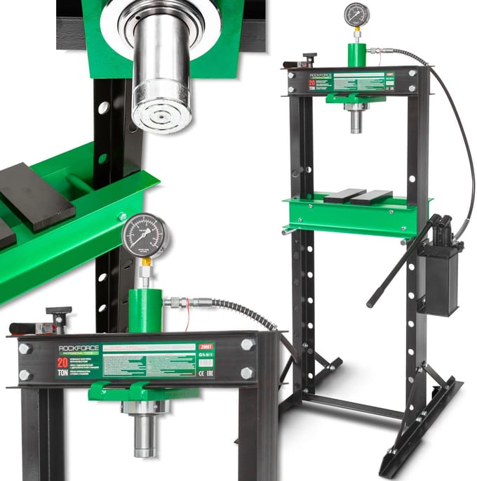 Rockforce RF-20001 - Hydraulische Pers - 20 Ton - Dubbele Pomp - Manometer