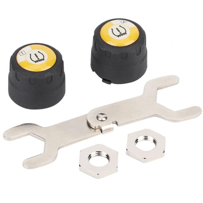 Motorfiets TPMS BT Bandenspannings- en Temperatuurmonitoringssysteem voor iOS   Android W  Bandsensor white