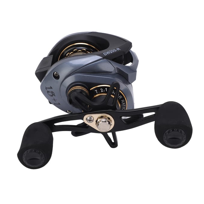 Baitcasting Reel Kunstaas Visreel Wiel 7.2:1 Ratio 18+1BB met Micro Draadspoel Dubbele Remsystemen black