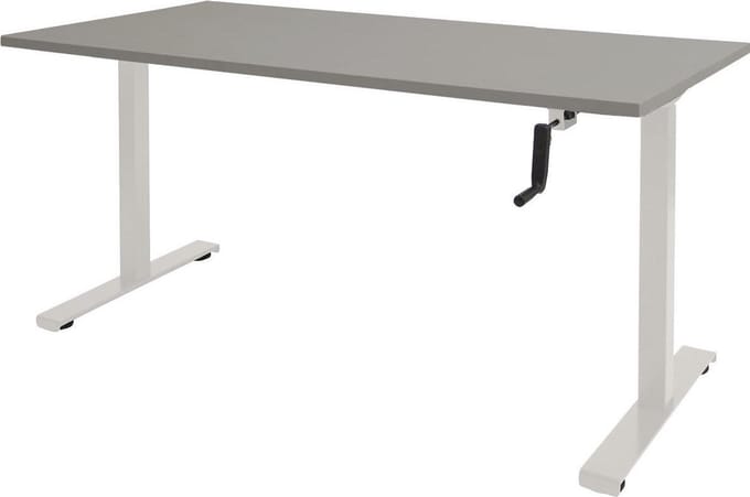 Zit Sta bureau - Slinger 160x80 grijs - wit frame