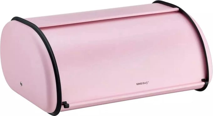Kinghoff 1868 - Broodtrommel groot - RVS - Rose - Retro - 44 x 27 x 18,5 cm