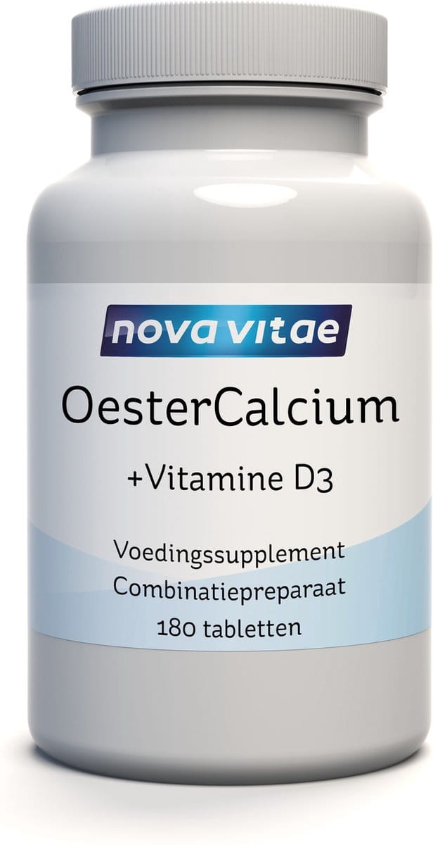 Nova Vitae - OesterCalcium - Natuurlijke Calcium + Vitamine D - 180 Tabletten