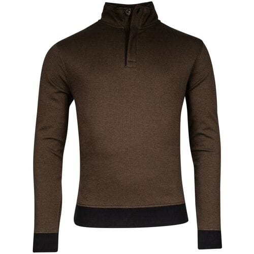 Baileys Trui Half Zip 2-Tone Jacquard Interlock Doubleface Sweat Olive / male