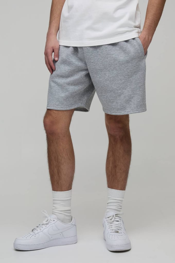 Essential Relaxed Fit Jersey Short | Grey Marl | Size 2XL