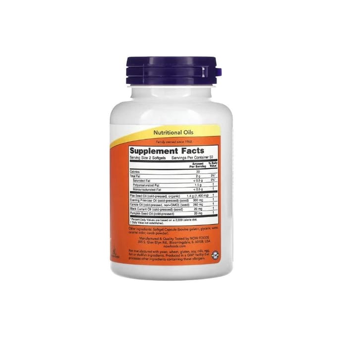 NOW Foods, Omega 3 6 9, 1000MG, 100 dop