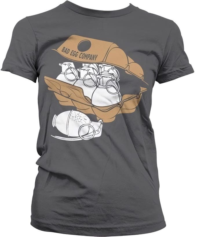 Hybris Bad Eggs Company Girly Tee dames-T-shirt donkergrijs