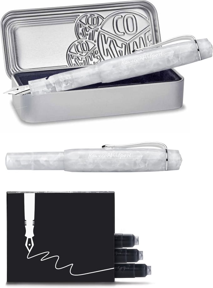 Kaweco - Vulpen - Art Sport - Mineral White - Medium - doosje vullingen