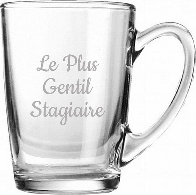 Theeglas gegraveerd - 32cl - Le Plus Gentil Stagiaire