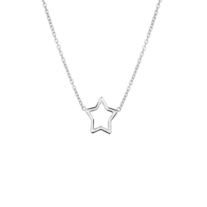 zilver gerhodineerd collier ster 41 + 5 cm 1324190