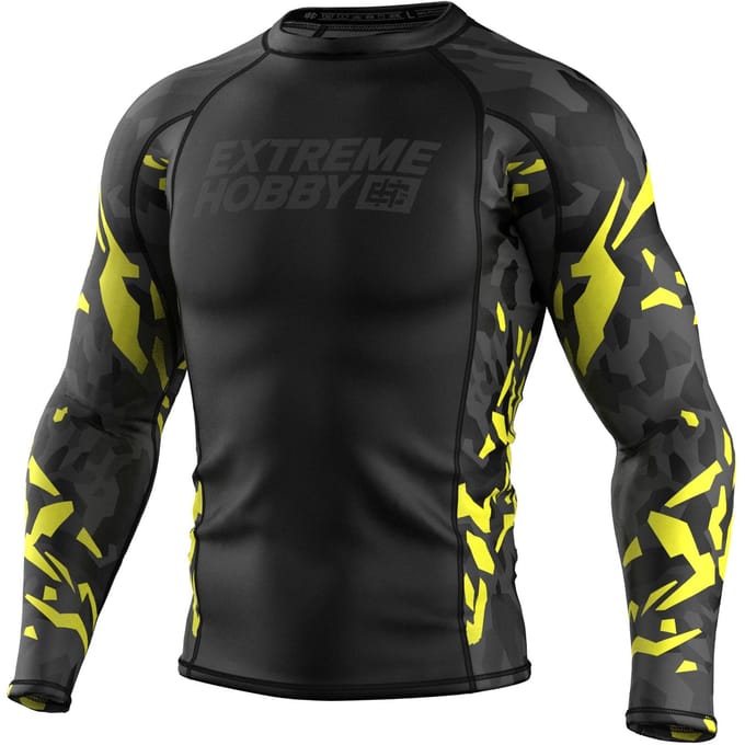 Extreme Hobby Black Panther Serie - Rashguard - Lange Mouw - Czarno-Żółty