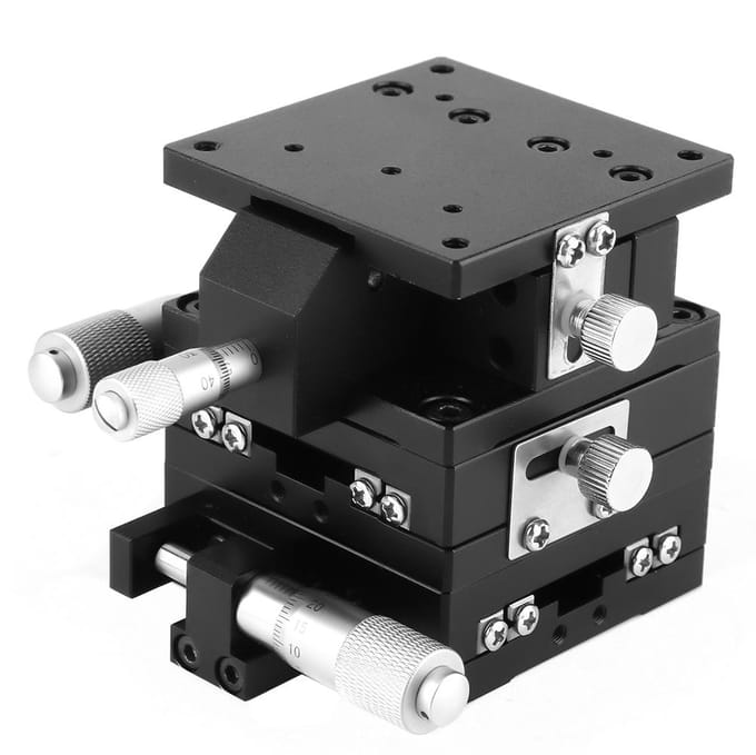SEMXYZ 60 XYZ Micrometer Trimplatform Lineaire Stage Lager Afstemming Schuiftafel 60*60mm black