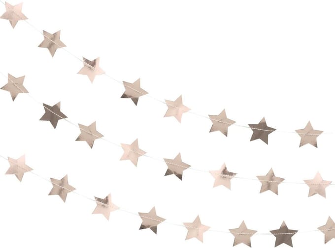 Slinger sterren rose goud - 5 meter