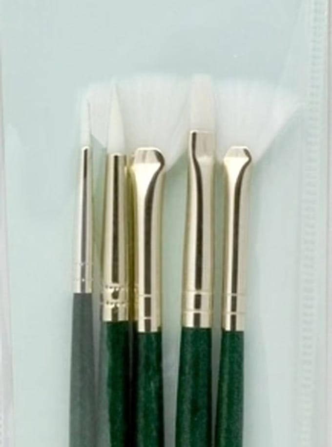 R&L White Taklon Brush Set No. 9141 - 5 Pack
