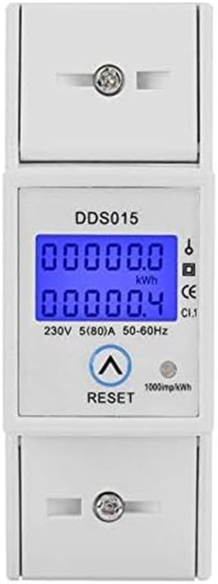 Eenfase energiemeter DDS015 5-80A 230V 50Hz digitale LCD Wattmeter 35 mm DIN-rail montage