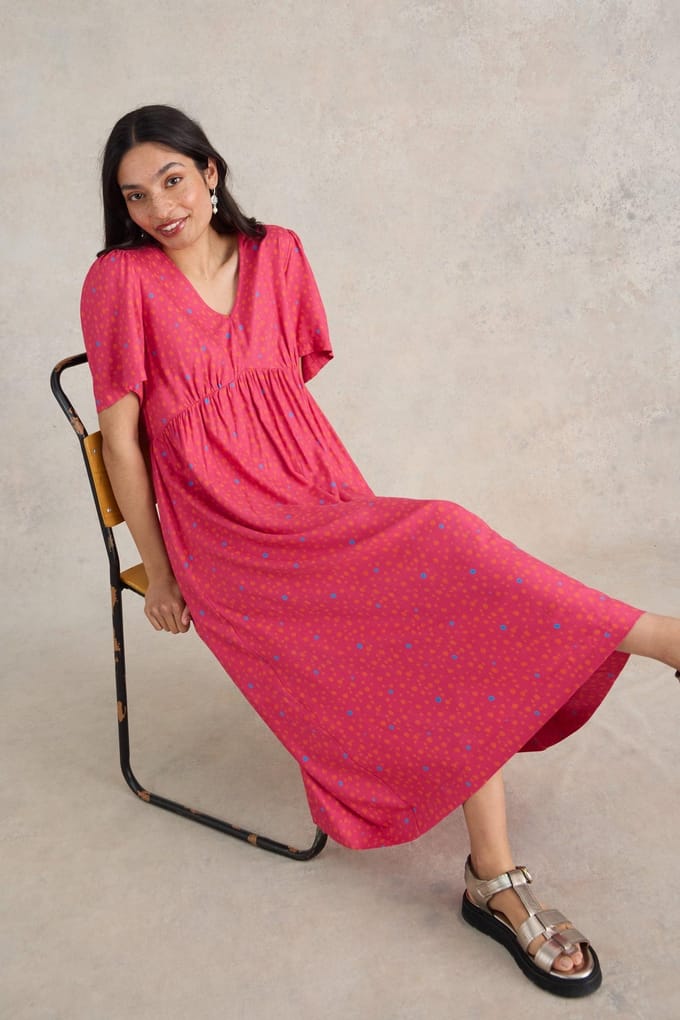White Stuff Lucy Midi Dress Pink Multi Taglia: 10 REGULAR | Maxi abiti Outlet | Donna | Rosa