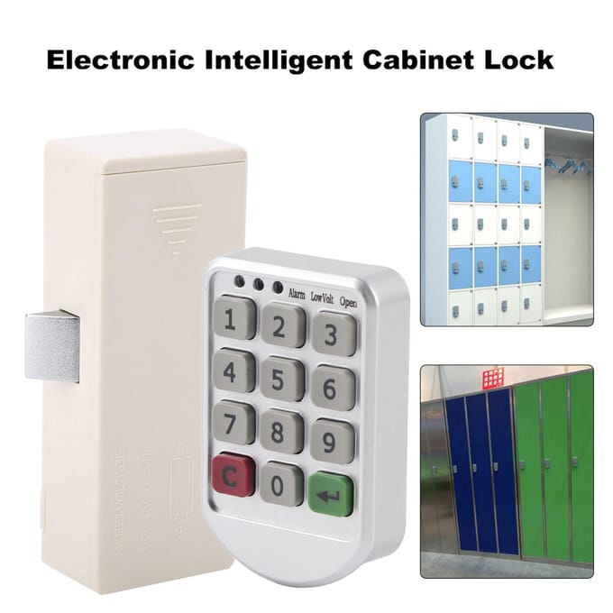 Panneau en plastique ABS Clavier numérique électronique intelligent à mot de passe Numéro Porte d'armoire Code Serrure noir