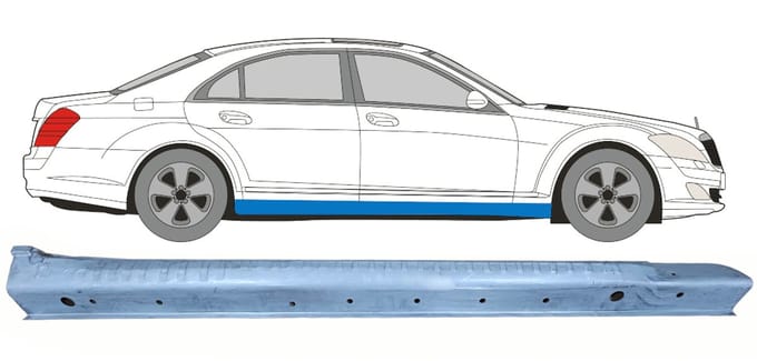 Volledige dorpel voor Mercedes S-Class W221 2005-2013 / Rechts