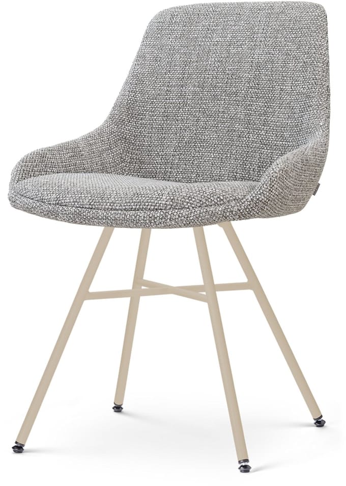Nolon Noa-Isa Eetkamerstoel Grijs Blend - Beige Onderstel - Modern - Stoffen - Comfortabel